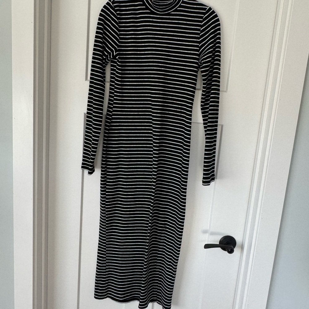 Black and White Striped Dress